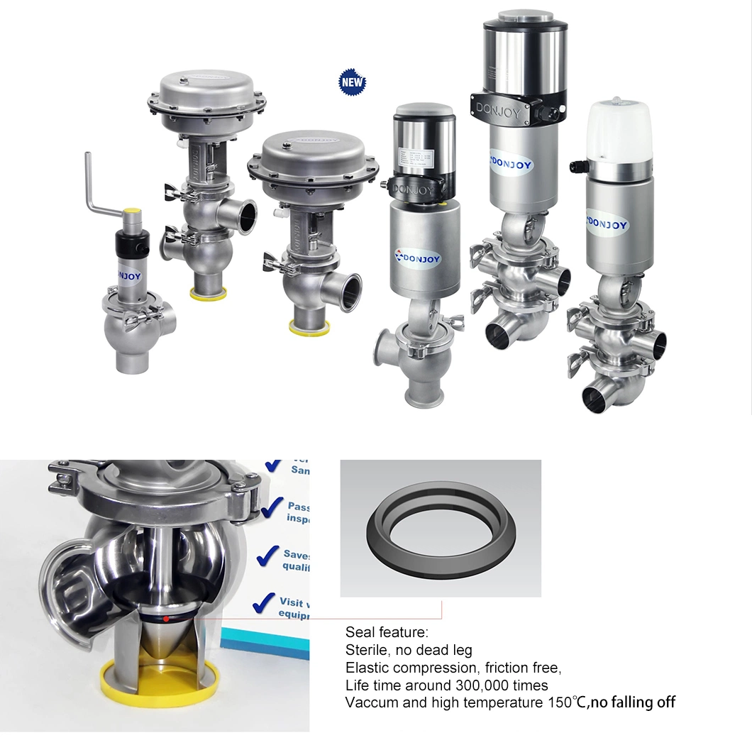 Hygienic Stainless Steel Pneumatic  2 Way Divert Seat Valve 1