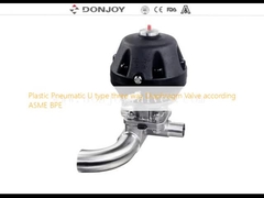 Plastic Pneumatic  U type three way Diaphragm Valve according ASME BPE