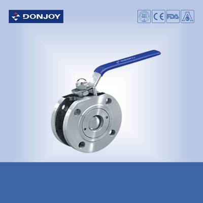 Higher Pressure Wafer type flange Sanitary Ball Valve manual SS304 / SS316L
