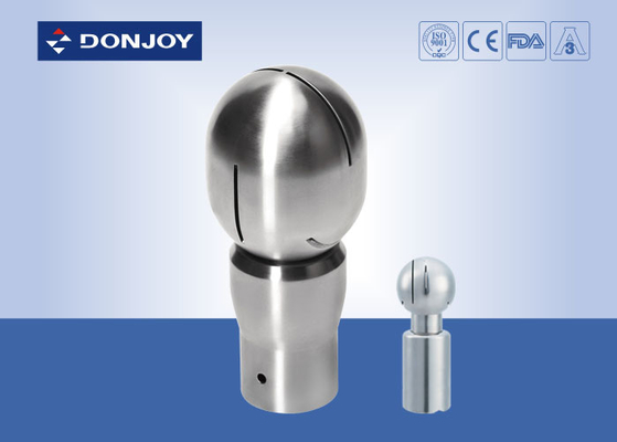 SUS304 Rotary Tank Spray Balls Thread Connection Elliptial / Round Ball