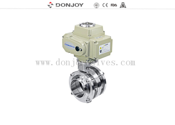 Stainless Steel Sanitary Level Butterfly Valves Ball Type With on/off Electic Actuator