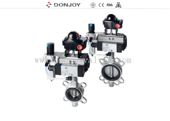 2 inches quality stainless steel 304/316L pneumatic wafer type butterfly valve