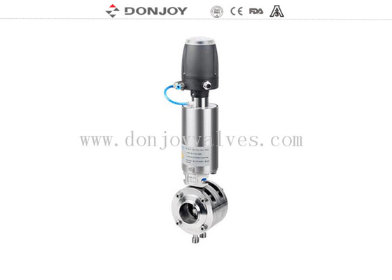 Stainless Steel Sanitary Aluminum Actuator 3 Piece Flange Butterfly Valves